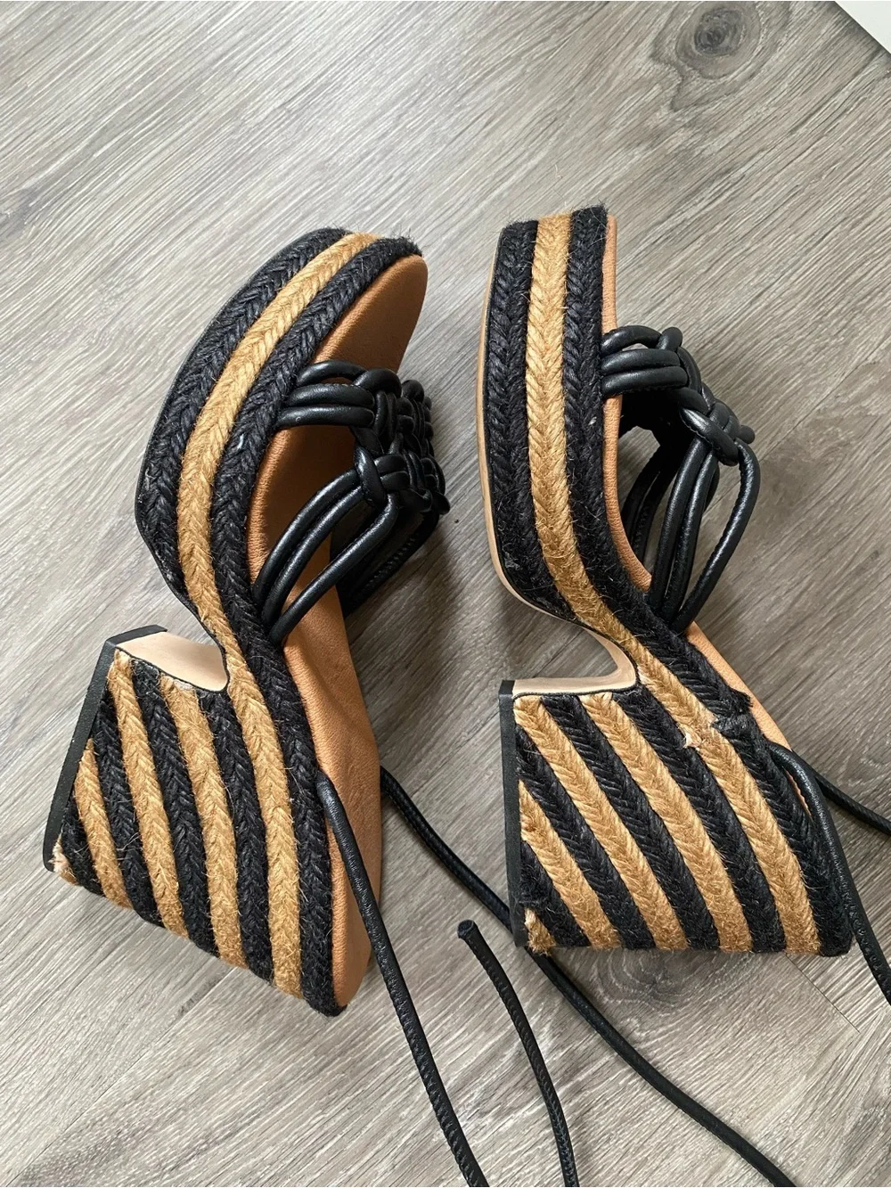 Anthropologie Raffia Platform Heels